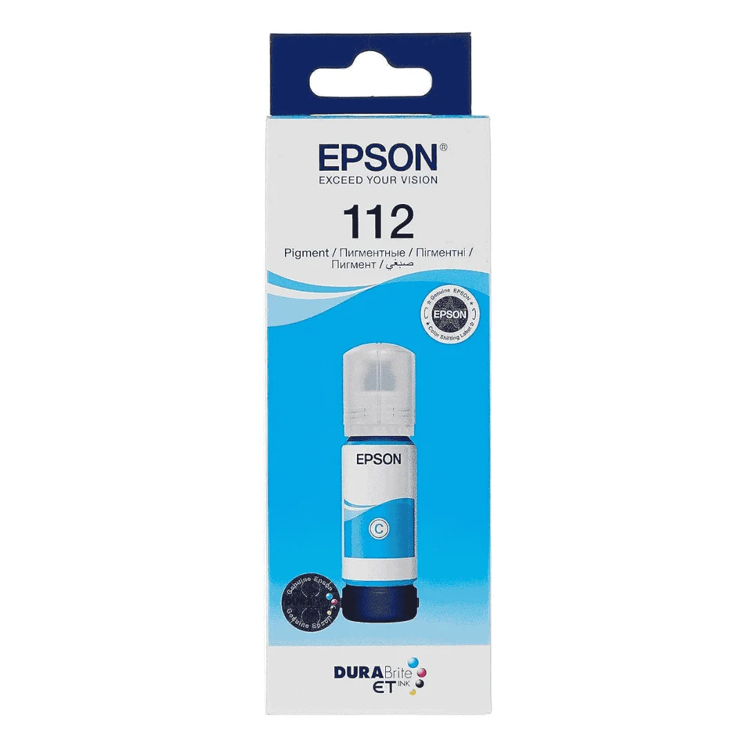 Epson 112 EcoTank Pigment Cyan ink bottle