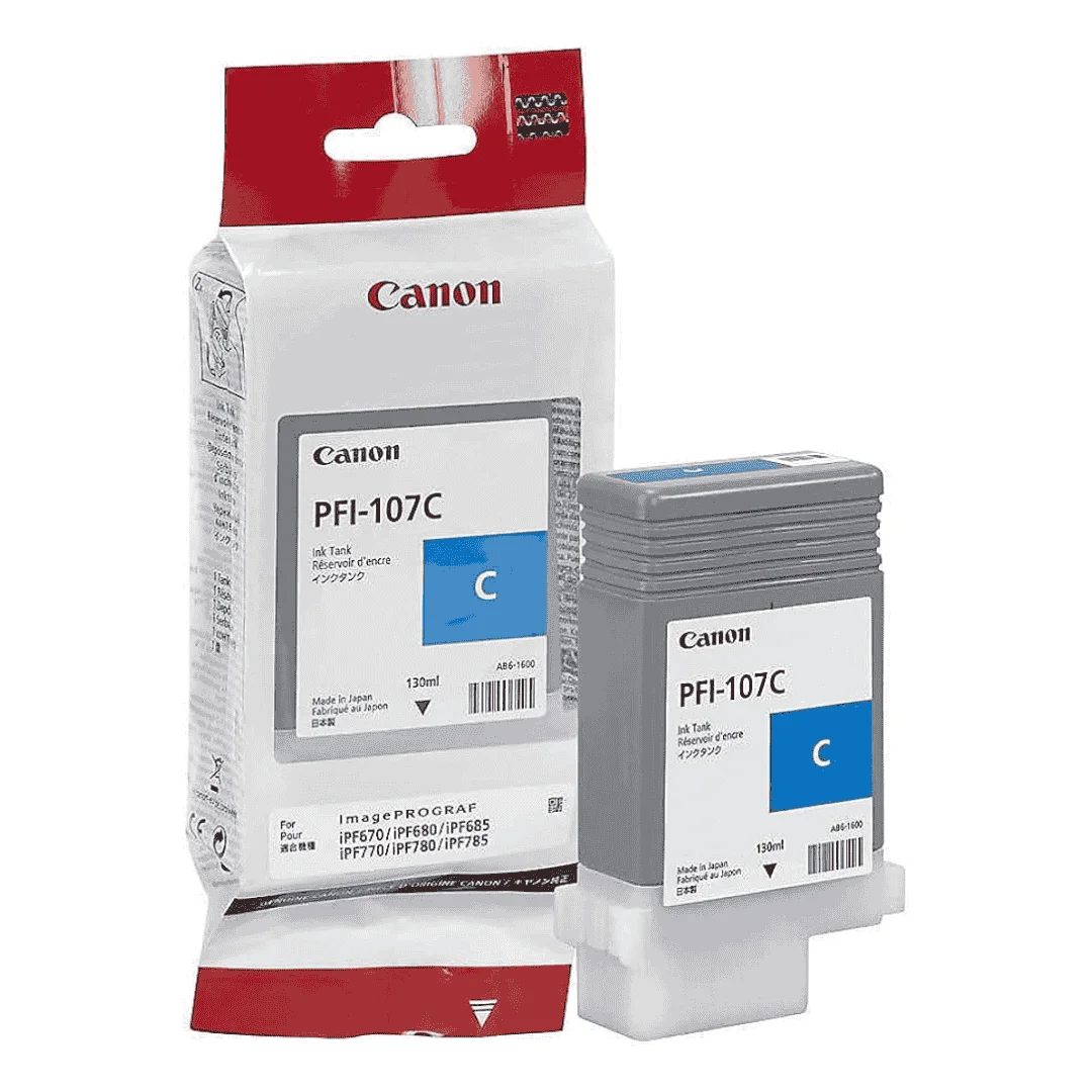 Genuine Cyan Canon PFI-107C Ink Cartridge | 6706B001AA