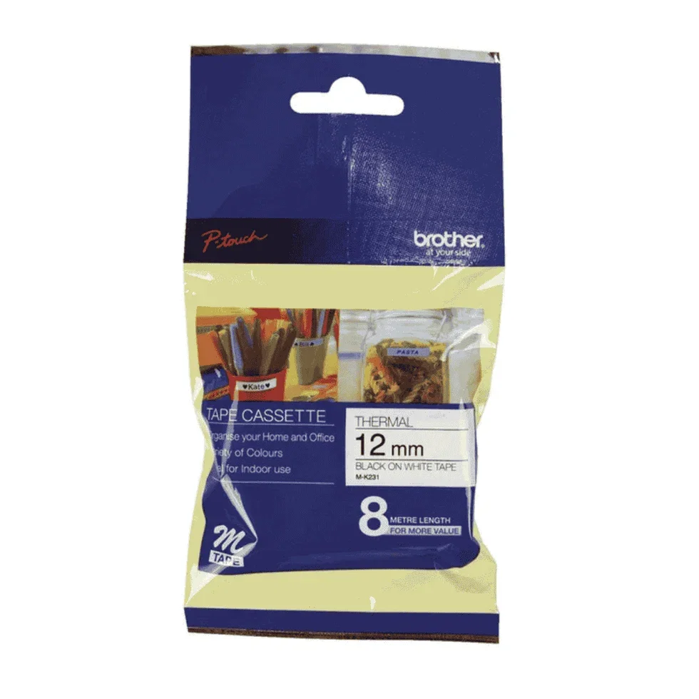 Brother M-K231 12mm x 8 meter Thermal M Tape Cartridge for Brother P-Touch Label Printers