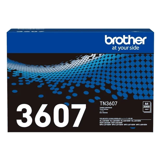 Brother Genuine TN-3607 Standard Yield Black Ink Printer Toner Cartridge