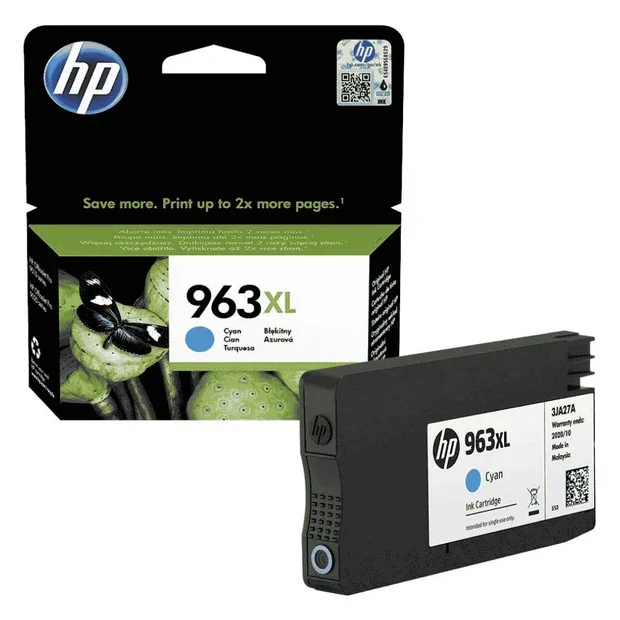 HP 963XL High Yield Cyan Original Ink Cartridge 3JA27AE