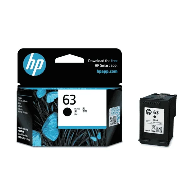 HP 63 Black Ink Cartridge for HP Printers| F6U62AN