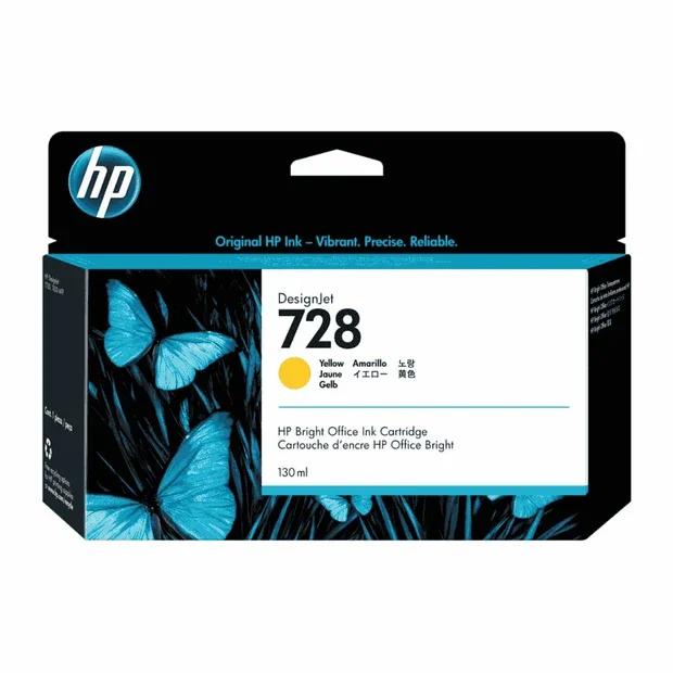 HP 728 F9J65A Yellow 130-ml Genuine Ink Cartridge