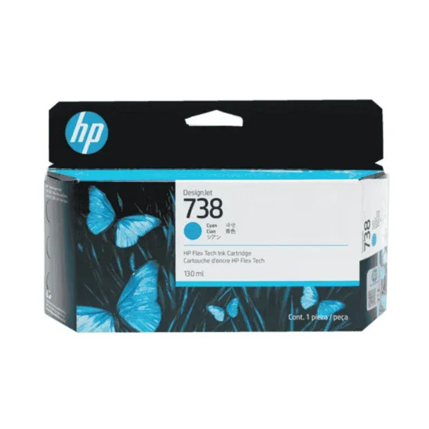 HP 738 130-ml Cyan DesignJet Ink Cartridge