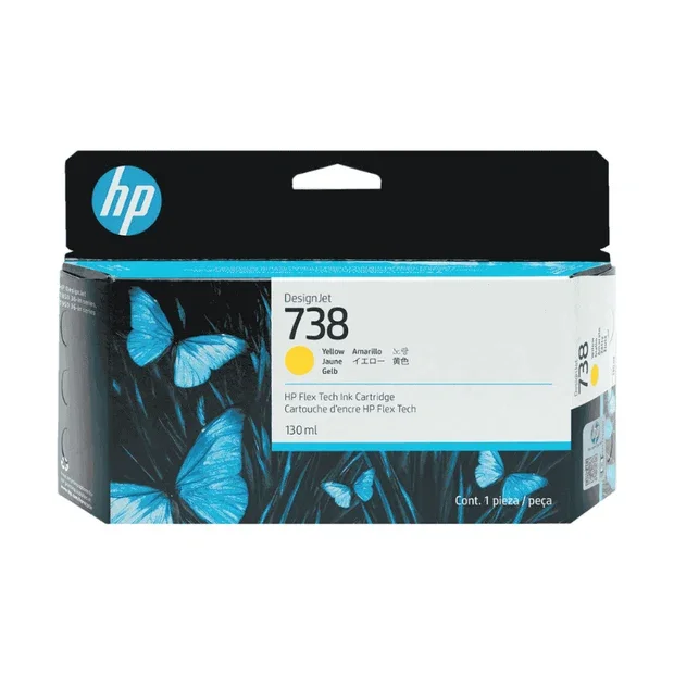 HP 738 130-ml Yellow DesignJet Ink Cartridge