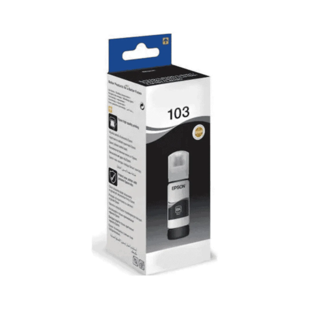 Epson 103 Ecotank Ink Bottle, Black Ink For Printer Refill, 65ml