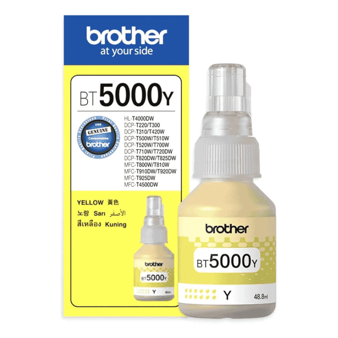 Brother Genuine Bt5000Y Ultra High Yield Yellow Ink Bottle