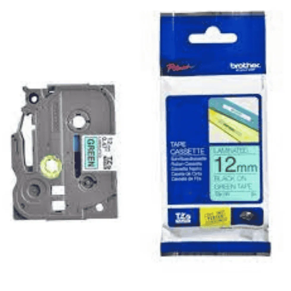 Brother TZe-731 12mm Black on Green TZe tape for P-touch Label Printers