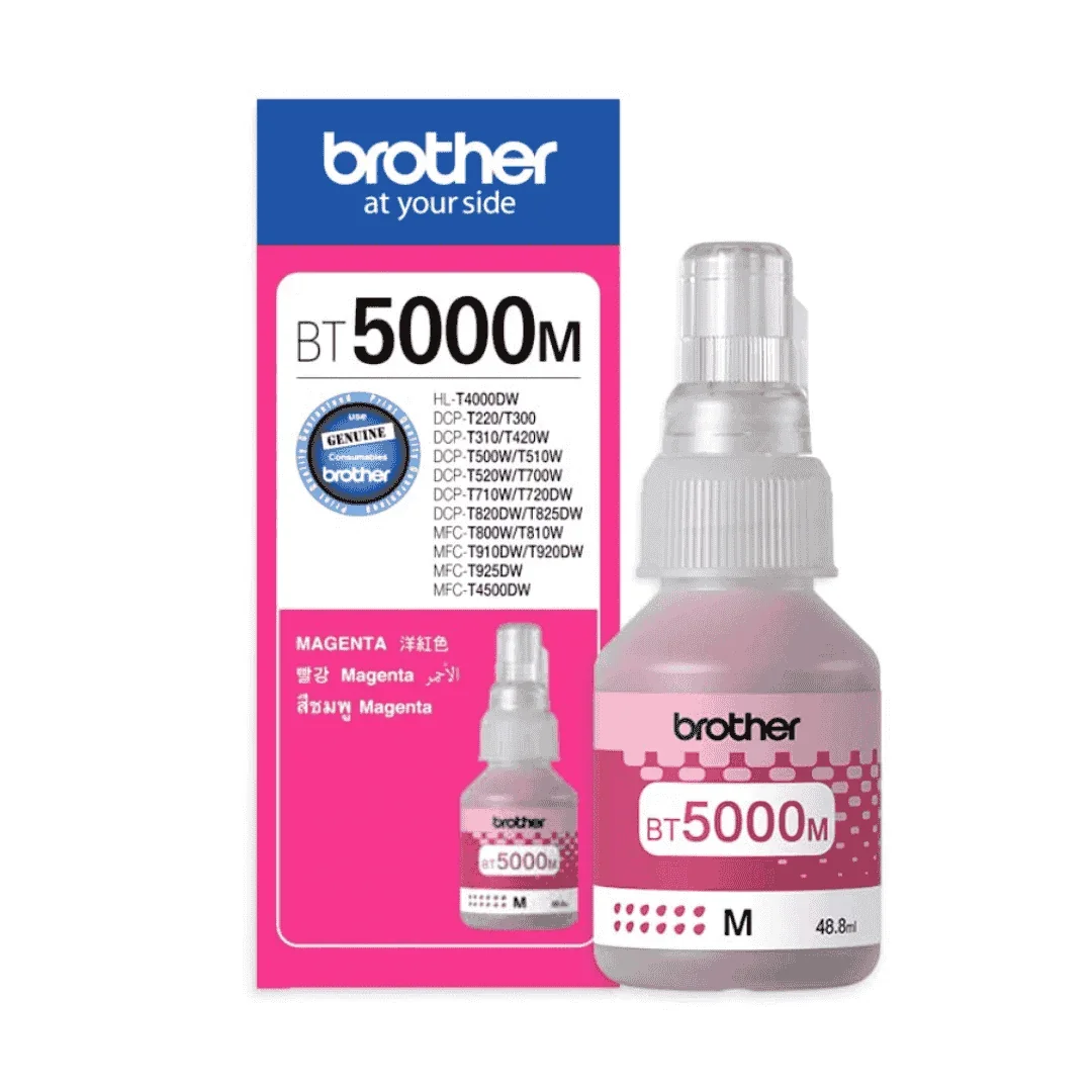 Brother Genuine BT5000M Ultra High Yield Magenta Ink Bottle for Ink Tank Printers