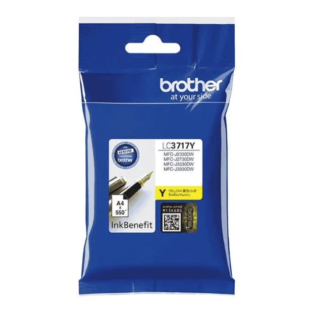 Genuine Brother LC3717Y Standard Yield Yellow ink cartridge – Yield ~550 Pages