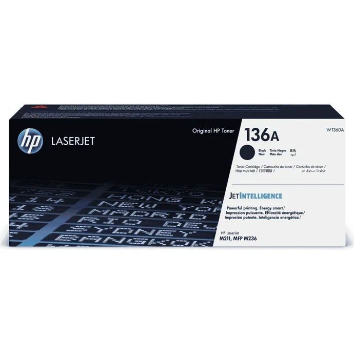 HP 136A Black Original LaserJet Toner Cartridge – W1360A, ~1,150 Pages